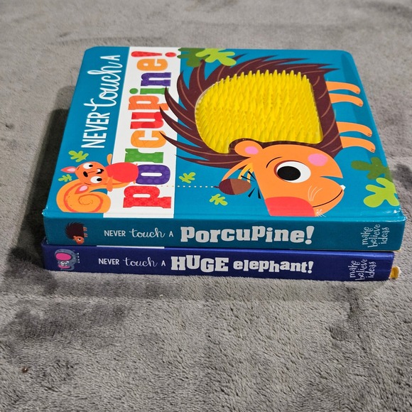 Lot of 2 Never Touch A Huge Elephant and Porcupine! Funny Opposites Board Books - Picture 6 of 6
